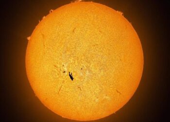 Показан уникальный кадр парашютиста на фоне Солнца