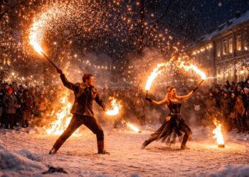 В Петербурге пьяная россиянка опрокинула канистру во время фаер-шоу: ожоги получил артист