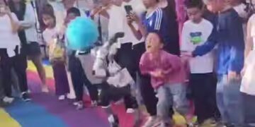 Робот-клоун избил ребенка во время представления. Видео